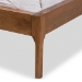 Baxton Studio Brooklyn Mid-Century Modern Walnut Wood Grey Fabric King Size Platform Bed - BSOBBT6653-Grey-King-XD45