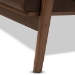 Baxton Studio Bianca Mid-Century Modern Walnut Wood Dark Brown Distressed Faux Leather 2-Seater Loveseat - BSOBianca-Dark Brown/Walnut Brown-LS