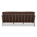 Baxton Studio Bianca Mid-Century Modern Walnut Wood Dark Brown Distressed Faux Leather 3-Seater Sofa - BSOBianca-Dark Brown/Walnut Brown-SF