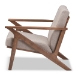 Baxton Studio Bianca Mid-Century Modern Walnut Wood Light Grey Fabric Tufted Lounge Chair - BSOBianca-Light Grey/Walnut Brown-CC