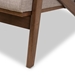 Baxton Studio Bianca Mid-Century Modern Walnut Wood Light Grey Fabric Tufted Lounge Chair And Ottoman Set - BSOBianca-Light Grey/Walnut Brown-2PC-Set