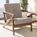 Baxton Studio Bianca Mid-Century Modern Walnut Wood Light Grey Fabric Tufted Lounge Chair - BSOBianca-Light Grey/Walnut Brown-CC