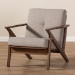 Baxton Studio Bianca Mid-Century Modern Walnut Wood Light Grey Fabric Tufted Lounge Chair - BSOBianca-Light Grey/Walnut Brown-CC
