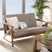 Baxton Studio Bianca Mid-Century Modern Walnut Wood Light Grey Fabric Tufted 2-Seater Loveseat - BSOBianca-Light Grey/Walnut Brown-LS