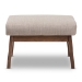 Baxton Studio Bianca Mid-Century Modern Walnut Wood Light Grey Fabric Ottoman - BSOBianca-Light Grey/Walnut Brown-Otto