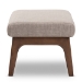 Baxton Studio Bianca Mid-Century Modern Walnut Wood Light Grey Fabric Ottoman - BSOBianca-Light Grey/Walnut Brown-Otto