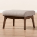 Baxton Studio Bianca Mid-Century Modern Walnut Wood Light Grey Fabric Ottoman - BSOBianca-Light Grey/Walnut Brown-Otto