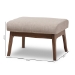 Baxton Studio Bianca Mid-Century Modern Walnut Wood Light Grey Fabric Ottoman - BSOBianca-Light Grey/Walnut Brown-Otto