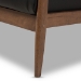 Baxton Studio Venza Mid-Century Modern Walnut Wood Black Faux Leather Lounge Chair - BSOVenza-Black/Walnut Brown-CC
