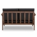 Baxton Studio Venza Mid-Century Modern Walnut Wood Black Faux Leather 2-Seater Loveseat - BSOVenza-Black/Walnut Brown-LS