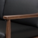 Baxton Studio Venza Mid-Century Modern Walnut Wood Black Faux Leather 2-Seater Loveseat - BSOVenza-Black/Walnut Brown-LS