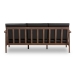 Baxton Studio Venza Mid-Century Modern Walnut Wood Black Faux Leather 3-Seater Sofa - BSOVenza-Black/Walnut Brown-SF