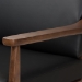 Baxton Studio Venza Mid-Century Modern Walnut Wood Black Faux Leather 3-Seater Sofa - BSOVenza-Black/Walnut Brown-SF