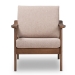 Baxton Studio Venza Mid-Century Modern Walnut Wood Light Brown Fabric Upholstered Lounge Chair - BSOVenza-Brown/Walnut Brown-CC