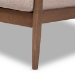 Baxton Studio Venza Mid-Century Modern Walnut Wood Light Brown Fabric Upholstered Lounge Chair - BSOVenza-Brown/Walnut Brown-CC