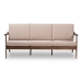 Baxton Studio Venza Mid-Century Modern Walnut Wood Light Brown Fabric Upholstered 3-Seater Sofa - BSOVenza-Brown/Walnut Brown-SF