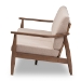 Baxton Studio Venza Mid-Century Modern Walnut Wood Light Brown Fabric Upholstered 3-Seater Sofa - BSOVenza-Brown/Walnut Brown-SF