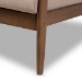 Baxton Studio Venza Mid-Century Modern Walnut Wood Light Brown Fabric Upholstered 3-Seater Sofa - BSOVenza-Brown/Walnut Brown-SF