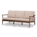 Baxton Studio Venza Mid-Century Modern Walnut Wood Light Brown Fabric Upholstered 3-Seater Sofa - BSOVenza-Brown/Walnut Brown-SF
