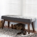Baxton Studio Elia Mid-Century Modern Walnut Wood Dark Grey Fabric Button-Tufted Bench - BSOWM1622-BE-Dark Grey/Walnut
