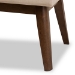 Baxton Studio Elia Mid-Century Modern Walnut Wood Light Beige Fabric Button-Tufted Bench - BSOWM1622-BE-Beige/Walnut