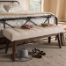 Baxton Studio Elia Mid-Century Modern Walnut Wood Light Beige Fabric Button-Tufted Bench - BSOWM1622-BE-Beige/Walnut