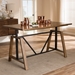 Baxton Studio Nico Rustic Industrial Metal and Distressed Wood Adjustable Height Work Table - BSOYLX-5011-Desk