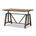 Baxton Studio Nico Rustic Industrial Metal and Distressed Wood Adjustable Height Work Table - BSOYLX-5011-Desk
