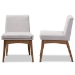 Baxton Studio Nexus Mid-Century Modern Walnut Wood Finishing Greyish Beige Fabric Dining Side Chair - BSOBBT5280-Greyish Beige-DC-H1217-14