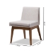 Baxton Studio Nexus Mid-Century Modern Walnut Wood Finishing Greyish Beige Fabric Dining Side Chair - BSOBBT5280-Greyish Beige-DC-H1217-14