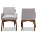 Baxton Studio Nexus Mid-Century Modern Walnut Wood Finishing Greyish Beige Fabric Dining Armchair - BSOBBT5281-Greyish Beige-DC-H1217-14