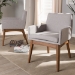 Baxton Studio Nexus Mid-Century Modern Walnut Wood Finishing Greyish Beige Fabric Dining Armchair - BSOBBT5281-Greyish Beige-DC-H1217-14