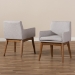 Baxton Studio Nexus Mid-Century Modern Walnut Wood Finishing Greyish Beige Fabric Dining Armchair - BSOBBT5281-Greyish Beige-DC-H1217-14