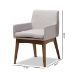 Baxton Studio Nexus Mid-Century Modern Walnut Wood Finishing Greyish Beige Fabric Dining Armchair - BSOBBT5281-Greyish Beige-DC-H1217-14