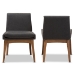 Baxton Studio Nexus Mid-Century Modern Walnut Wood Finishing Dark Fabric Dining Side Chair - BSOBBT5280-Dark Grey-H1217-20