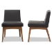 Baxton Studio Nexus Mid-Century Modern Walnut Wood Finishing Dark Fabric Dining Side Chair - BSOBBT5280-Dark Grey-H1217-20
