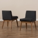 Baxton Studio Nexus Mid-Century Modern Walnut Wood Finishing Dark Fabric Dining Side Chair - BSOBBT5280-Dark Grey-H1217-20