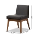 Baxton Studio Nexus Mid-Century Modern Walnut Wood Finishing Dark Fabric Dining Side Chair - BSOBBT5280-Dark Grey-H1217-20