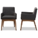 Baxton Studio Nexus Mid-Century Modern Walnut Wood Finishing Dark Grey Fabric Dining Armchair - BSOBBT5281-Dark Grey-H1217-20