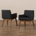 Baxton Studio Nexus Mid-Century Modern Walnut Wood Finishing Dark Grey Fabric Dining Armchair - BSOBBT5281-Dark Grey-H1217-20