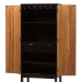 Baxton Studio Marya Mid-Century Modern Dark Brown And Walnut Two-Tone Solid Rubberwood MDF Veneered Wine Cabinet - BSORT451-OCC-2CTN