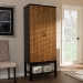 Baxton Studio Marya Mid-Century Modern Dark Brown And Walnut Two-Tone Solid Rubberwood MDF Veneered Wine Cabinet - BSORT451-OCC-2CTN