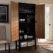 Baxton Studio Marya Mid-Century Modern Dark Brown And Walnut Two-Tone Solid Rubberwood MDF Veneered Wine Cabinet - BSORT451-OCC-2CTN