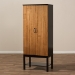 Baxton Studio Marya Mid-Century Modern Dark Brown And Walnut Two-Tone Solid Rubberwood MDF Veneered Wine Cabinet - BSORT451-OCC-2CTN