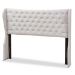 Baxton Studio Cadence Modern and Contemporary Greyish Beige Fabric Button-Tufted Queen Size Winged Headboard