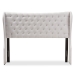 Baxton Studio Cadence Modern and Contemporary Greyish Beige Fabric Button-Tufted Queen Size Winged Headboard - BSOBBT6631-Greyish Beige-Queen HB