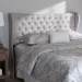 Baxton Studio Cadence Modern and Contemporary Greyish Beige Fabric Button-Tufted Queen Size Winged Headboard - BSOBBT6631-Greyish Beige-Queen HB