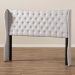 Baxton Studio Cadence Modern and Contemporary Greyish Beige Fabric Button-Tufted Queen Size Winged Headboard - BSOBBT6631-Greyish Beige-Queen HB
