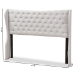 Baxton Studio Cadence Modern and Contemporary Greyish Beige Fabric Button-Tufted Queen Size Winged Headboard - BSOBBT6631-Greyish Beige-Queen HB