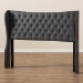 Baxton Studio Cadence Modern and Contemporary Dark Grey Fabric Button-Tufted King Size Winged Headboard - BSOBBT6631-Dark Grey-King HB